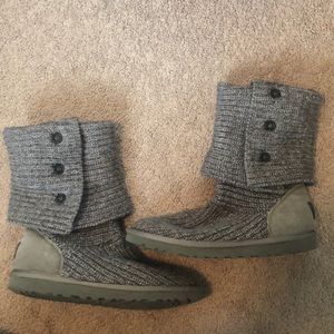 Grey knitted uggs